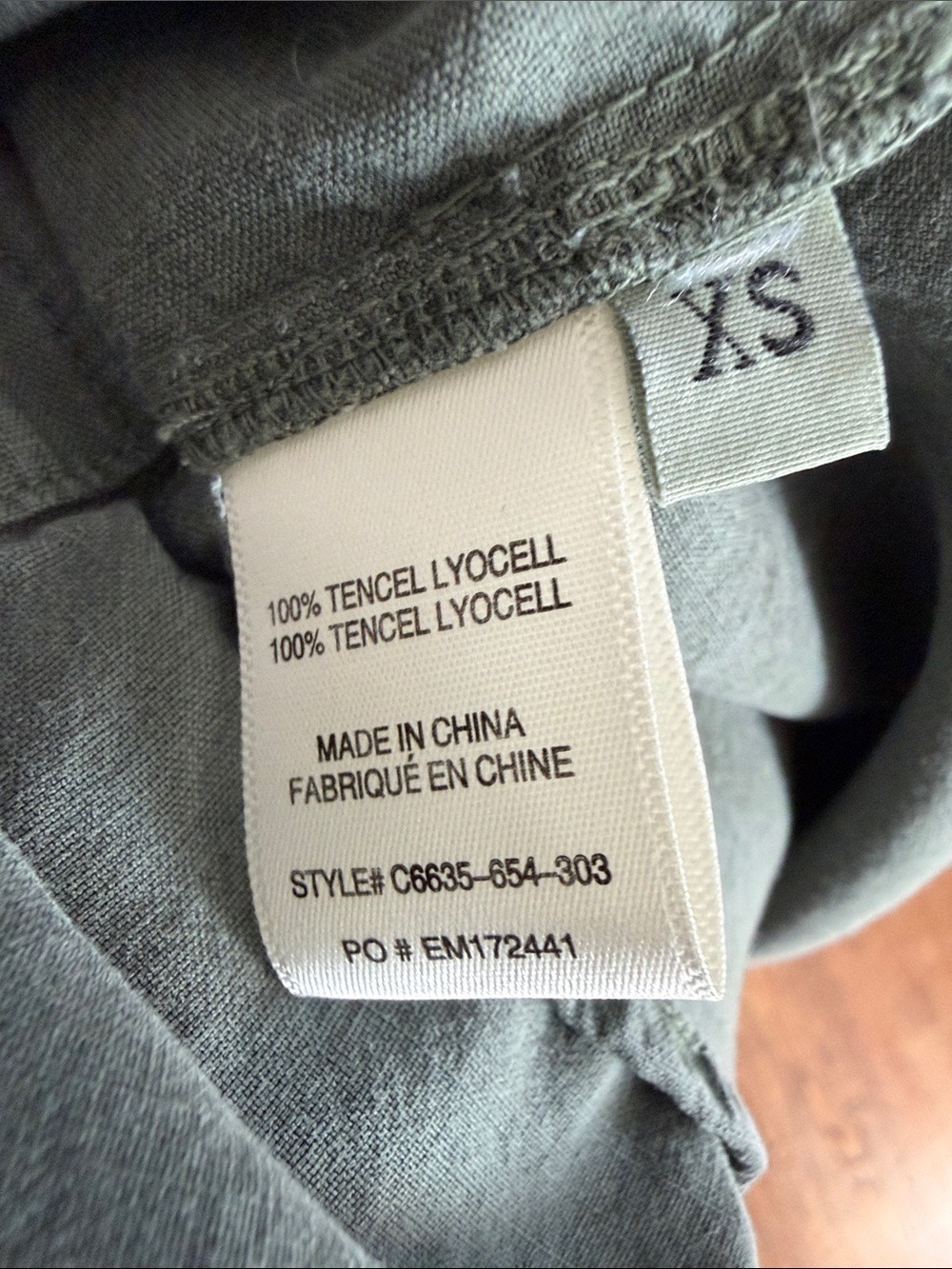 Cloth & Stone Olive Green Shirt Dress XS Button Front Utility Casual - Picture 12 of 13